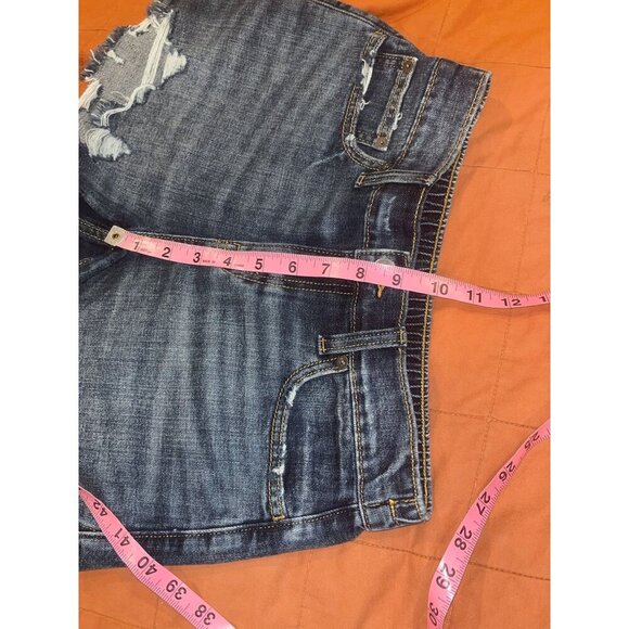 Aerie Blue Distressed Denim High-Rise Cut-Off Women's Shorts Size XS - Picture 6 of 7